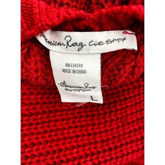‎American Rag Tunic Sweater Juniors' Mixed-Knit Red - Picture 5 of 7
